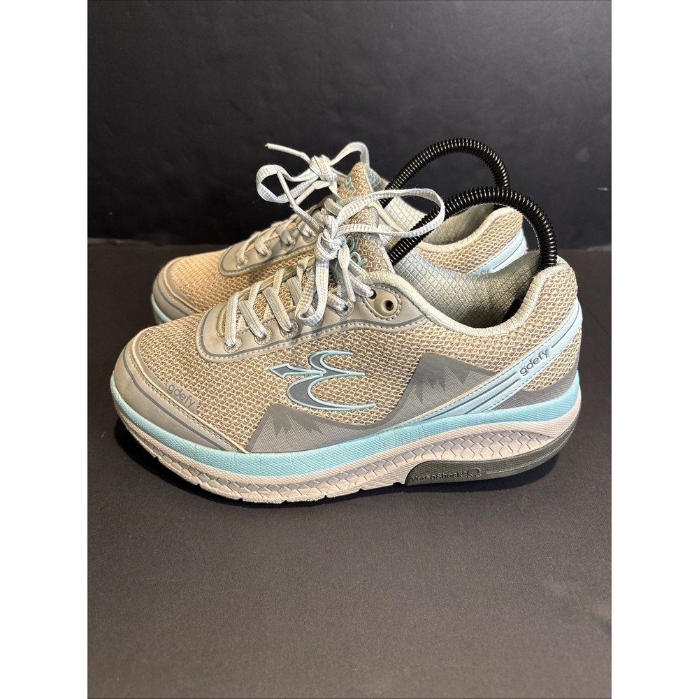 Gdefy Gravity Defyer Shoes Womens 7 Gray Green Lace Up Orthotic Sneakers